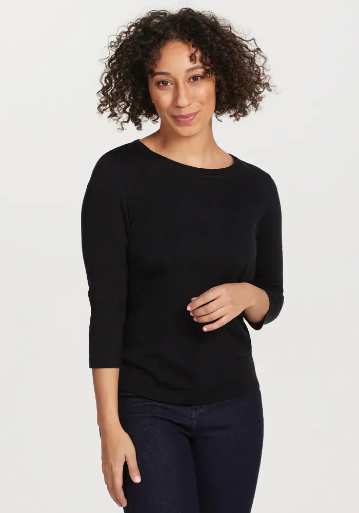 Women's Lightweight Merino 3/4 Sleeve Crew Neck Tee – Woolx