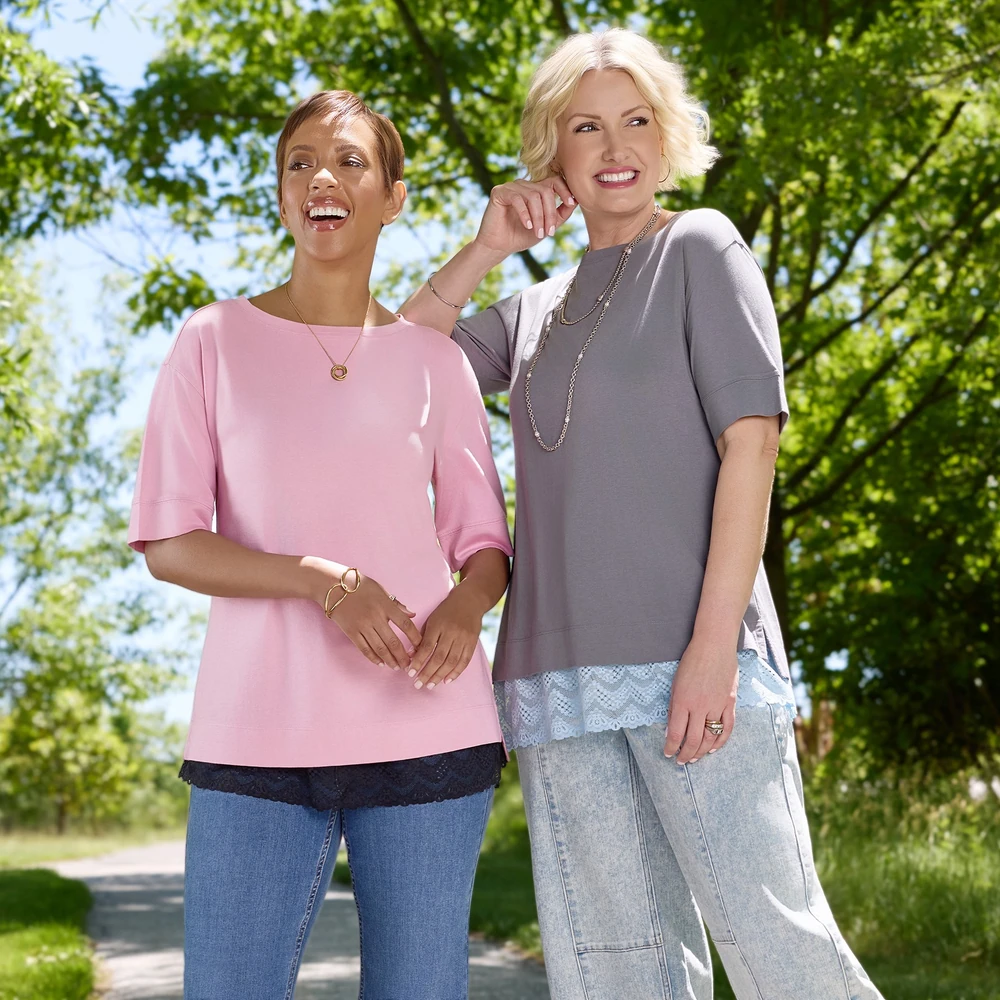 Quacker Factory Seize the Daisy 3/4 Sleeve Top - QVC.com